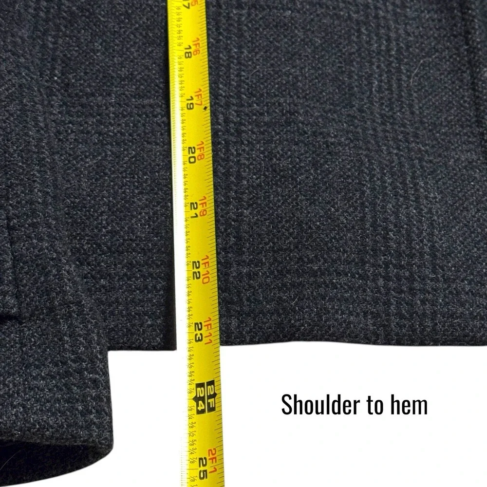 J Crew Sasha Peacoat Gray Plaid Wool Blend Capsule Cozy Academia Career Chic 0 - Picture 11 of 11